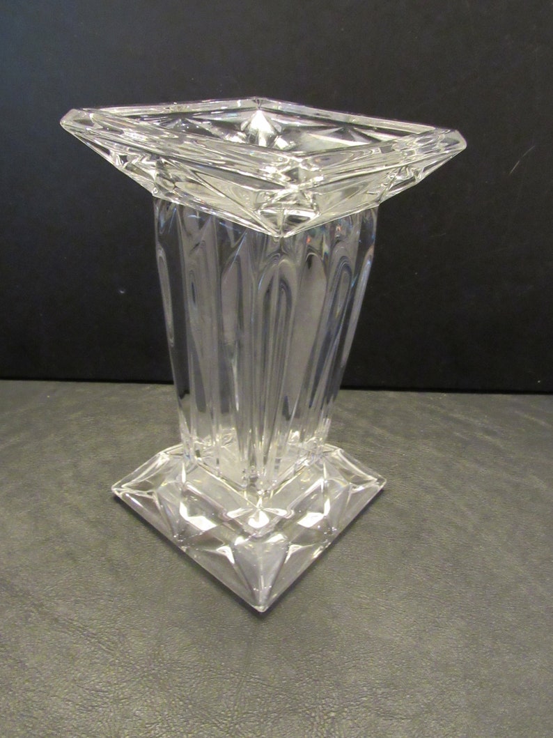 Vintage Lead Crystal Vase Column Style Flower Vase Minimalist Etsy