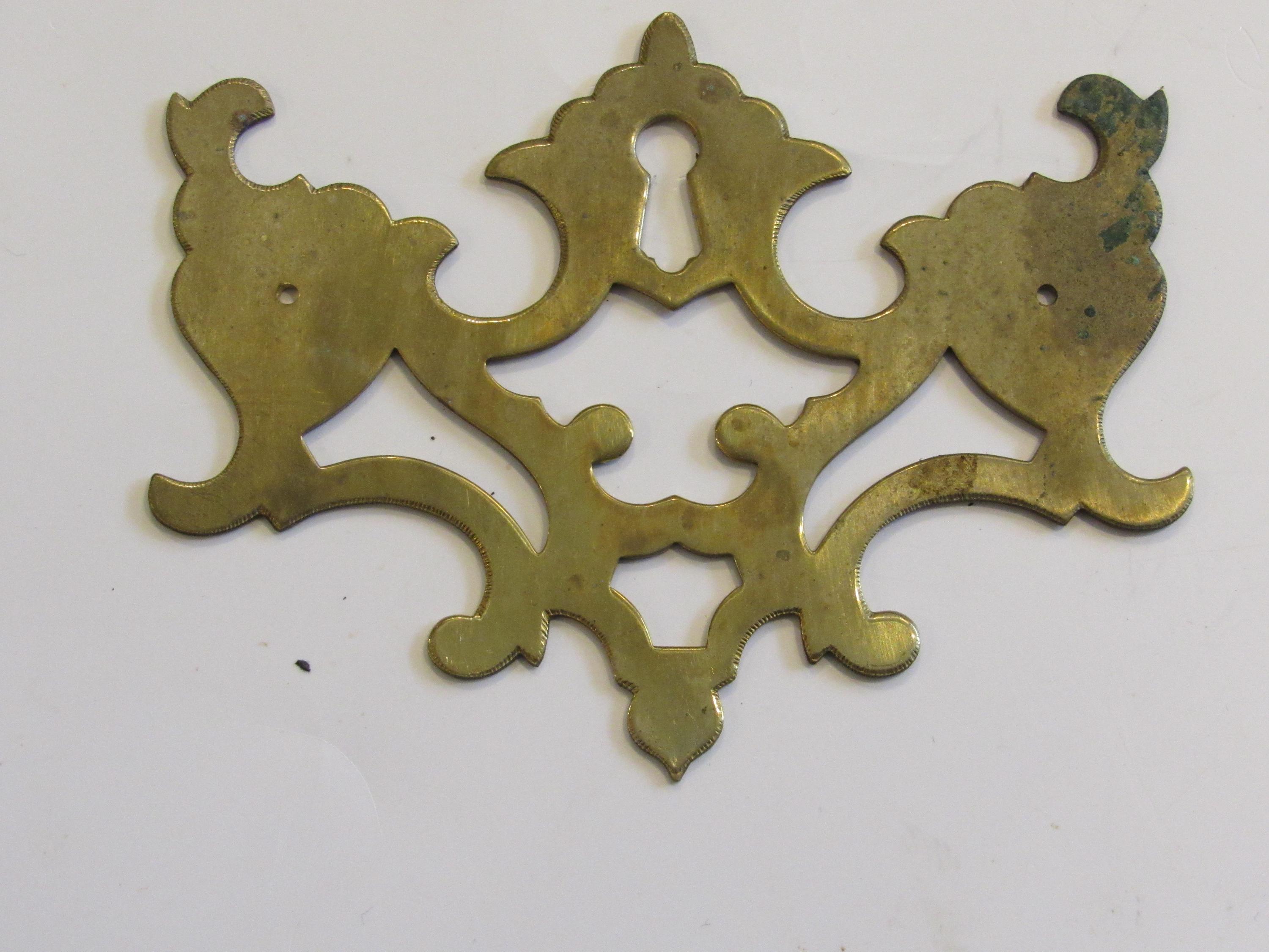 One Antique Walnut Keyhole Cover with Rabbet 1-1/4 Inch c.1910 (MANY One Antique Walnut Keyhole Cover with Rabbet 1-1/4 Inch c.1910 (MANY