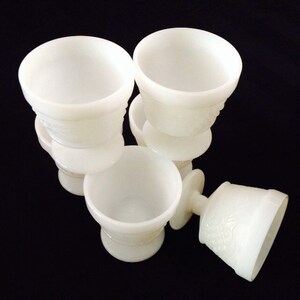 Vintage Milk Glass Dessert Sherbet Glasses Set of 4