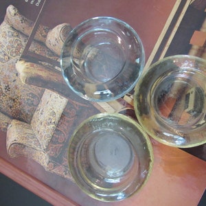Juego de 3 posavasos vintage de cristal