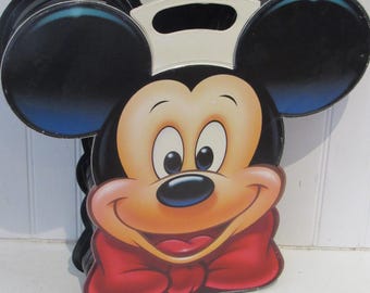 Vintage DISNEY Children's Favorite Songs Cassettes and Mickey Mouse Carrying Case