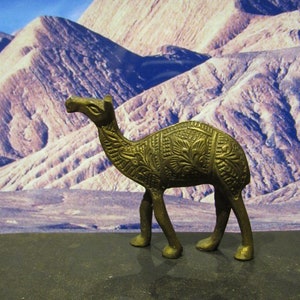 Vintage Miniature Collectibles Solid Brass Camel Cast Brass Dromedary Miniature