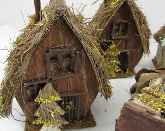 Handmade Rustic House Christmas Ornaments