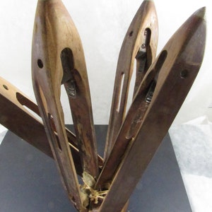 Antique Wooden Weaving Shuttles Metal Tip Textile Loom Industrial Salvage Decor Upcycle Repurpose EACH NC Textile Relic
