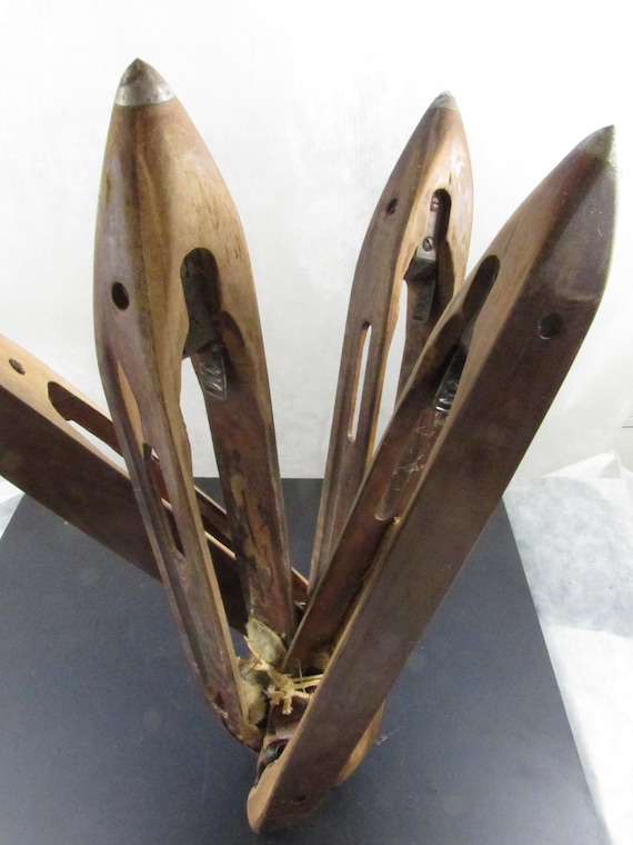 Antique Wooden Weaving Shuttle, Metal Tip - NC Textile Relic