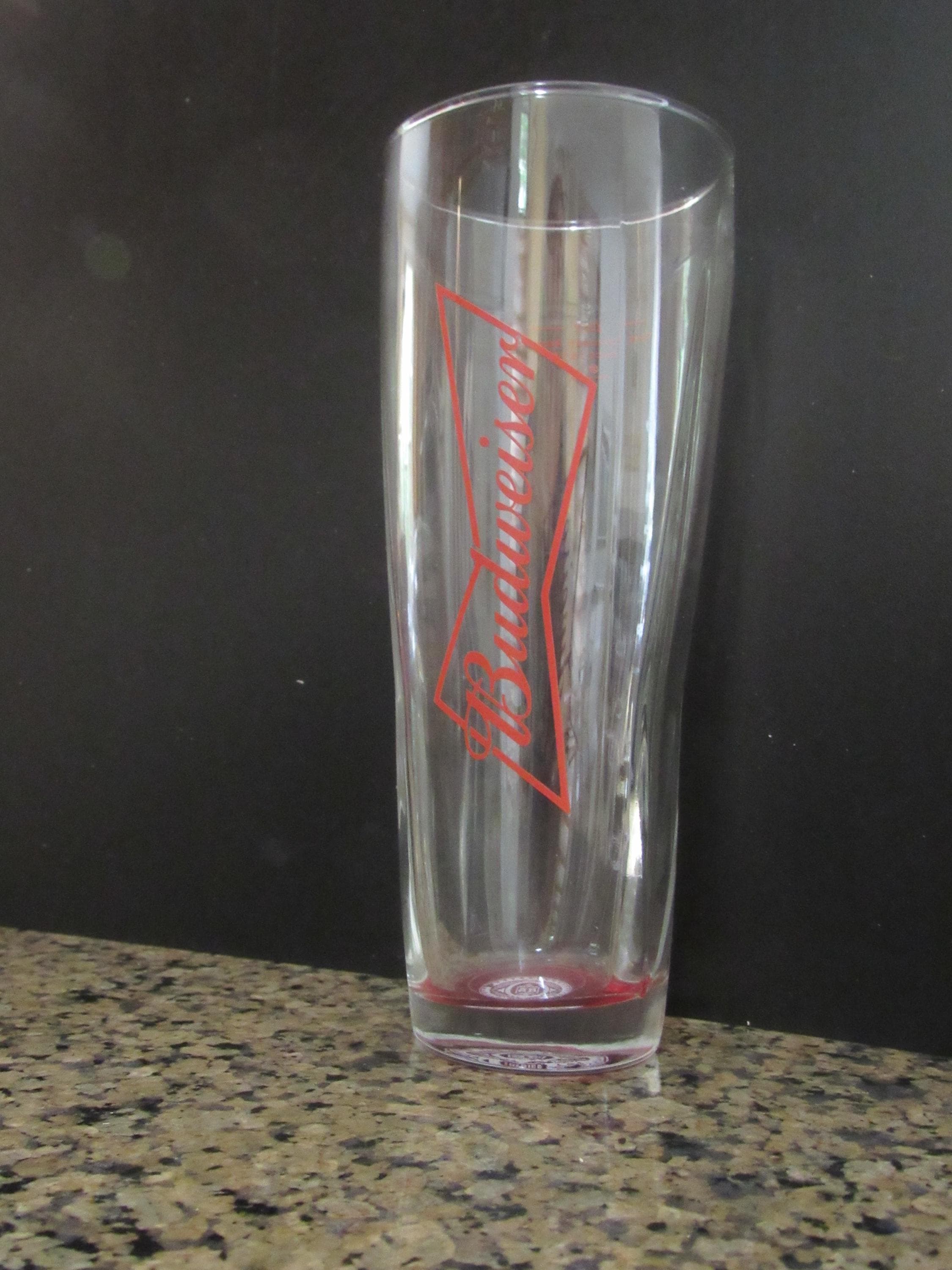Vintage Signature Red Bottom Budweiser Red Tie Logo 16 OZ Beer