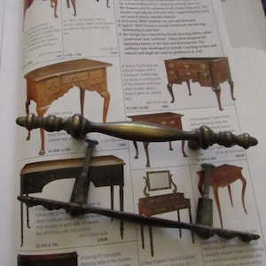 Vintage Cabinet/Drawer Handles EACH Mid-Century Antique Brass Finish Furniture Drawer Pulls DIY Crafting