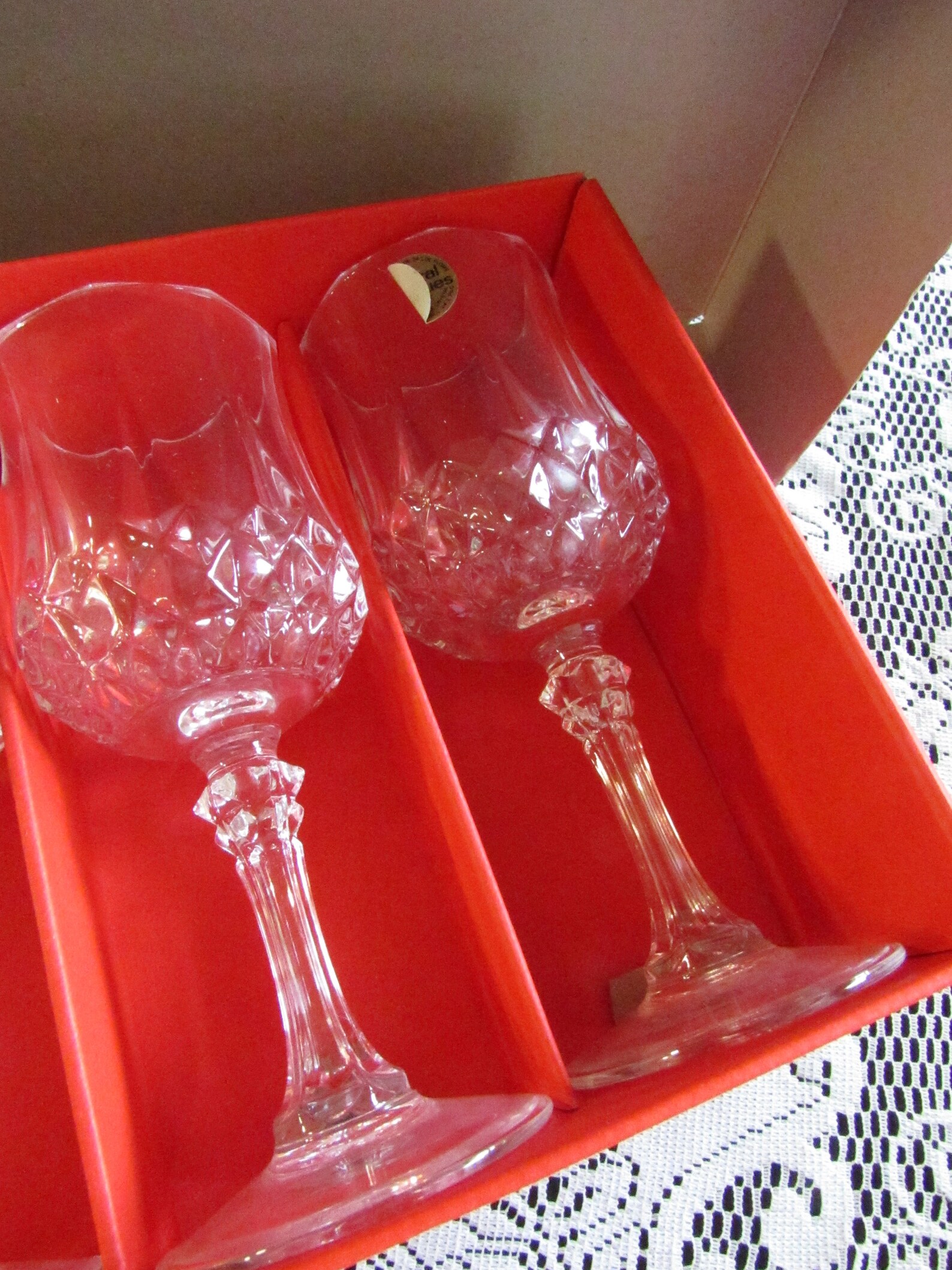 Vintage French Lead Crystal Wine Glasses Cristal D' Arques Etsy