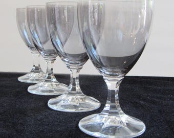 Vintage Schott-Zwiestal Crystal Neckar Smoke Irridescent Wine Glasses Set of 4