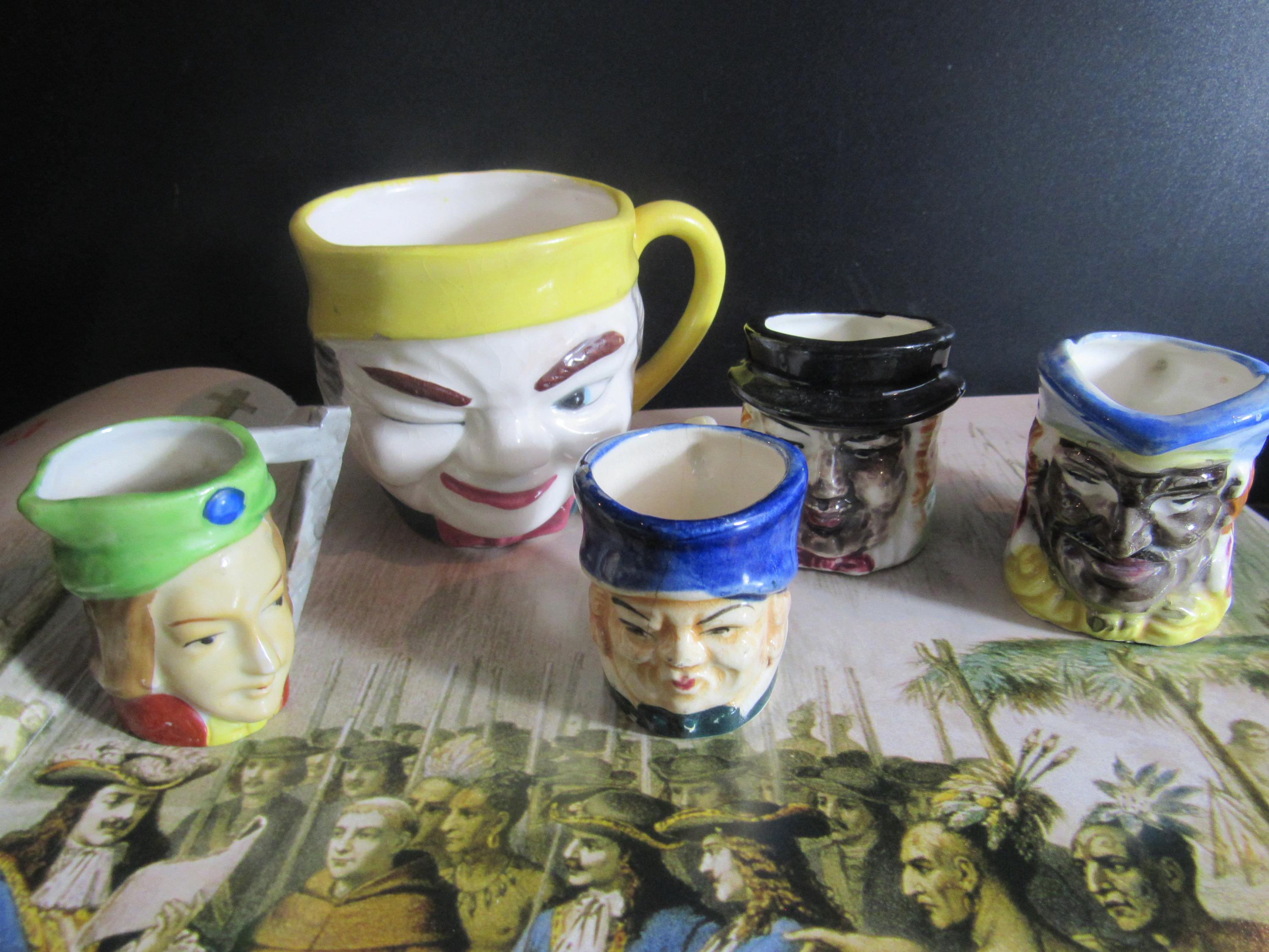 Vintage TOBY FACE Mugs Character Jugs Barware Set of 5 JAPAN - Etsy