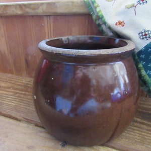 Early PRIMITIVE Rustic Brown Pottery Bowl Pottery Small Crock