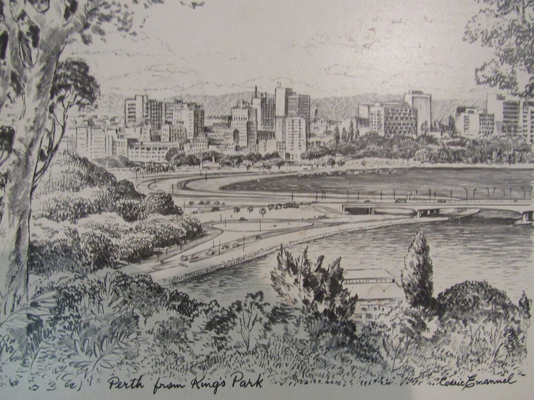 Vintage Pimpernel Perth Cityscape Cork Trivets/coasters Made in England