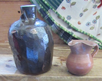 Jarra de cerámica rústica PRIMITIVA temprana Whisky Moonshine CADA UNA