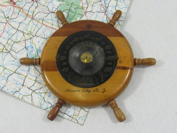 Vintage Thermometer Wooden Boat Anchor Souvenir Tennessee Art Deco design