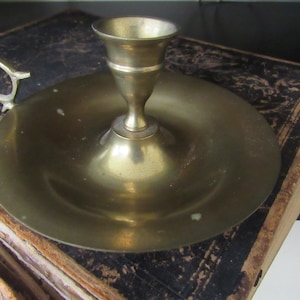 Vintage Brass Candleholder Finger Loop Candle Stick Holder Home Decor Chamber Candle Holder Chamberstick British Colonial Style
