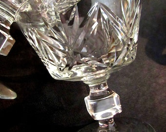 Vintage Lead Crystal Criss Cross Champagne Coupes Set of 4 or 6