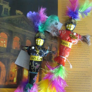 Vintage Hand Painted Voodoo Doll EACH NOLA Good Luck Bad Luck White Black Magic