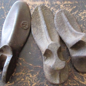 Antique Cast Iron Shoe Form Cobblers Shoe Form EACH Rusty Primitive Rare Find