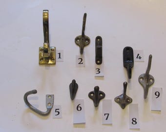 Vintage Metal Wall Hook Robe Towel Hook Hardware EACH