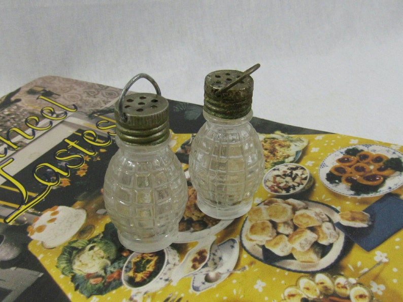 Antique Miniature Salt and Pepper Shakers Kitchen Shabby Chic Miniature Shaker Set Tiny House