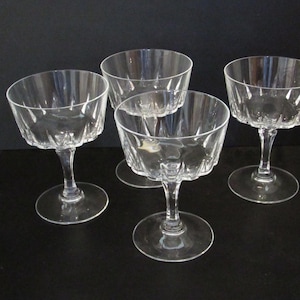 Vintage Chantelle by Cristal D&#39;Arques - Durand Coupes Set of 4 or 8 Aka Lady Victoria, Cut, Knob Stem Discontinued