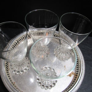 Vintage Anchor Hocking Beaded Stem Wine Glasses Hob Nail Anchor Hocking Boopie Set of 4 Mid Century