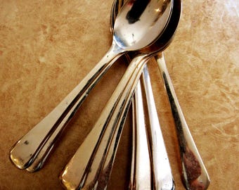 Vintage Gold Demi Tasse Spoons Set of 4 Mid Century Tea Party Accessory