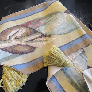 Vintage French Jules Pansu Designer Jacquard Tapestry Table Runner