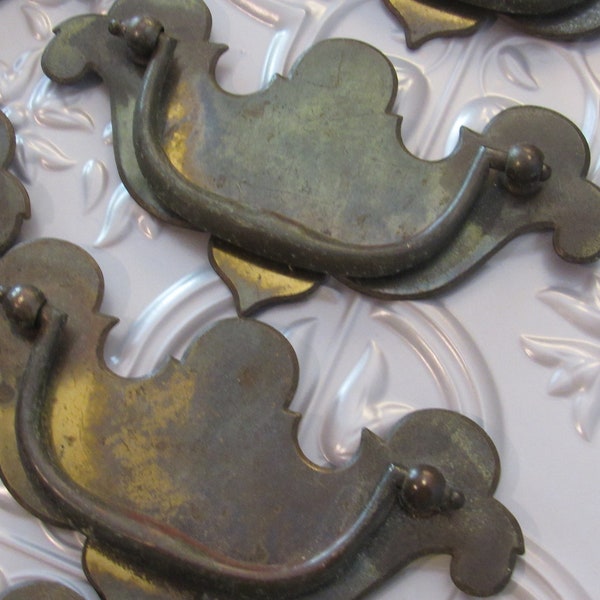 Vintage Chippendale Salvaged Pull Drawer Handles Hardware Furniture Accessory Antique Hardware Drawer Handles Antique Brass