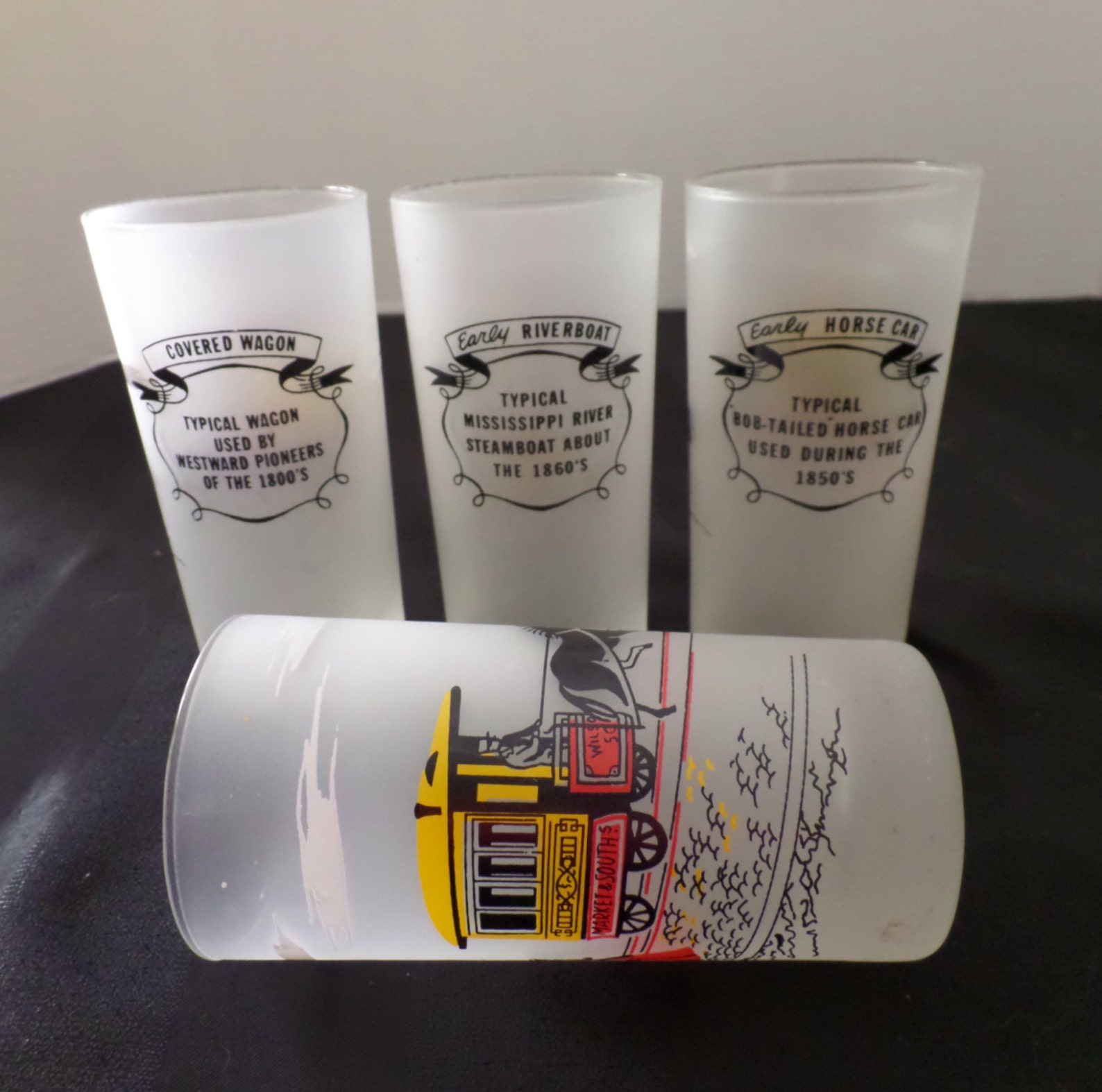 Vintage Libbey Frosted Cocktail Glasses Early Transportation | Etsy