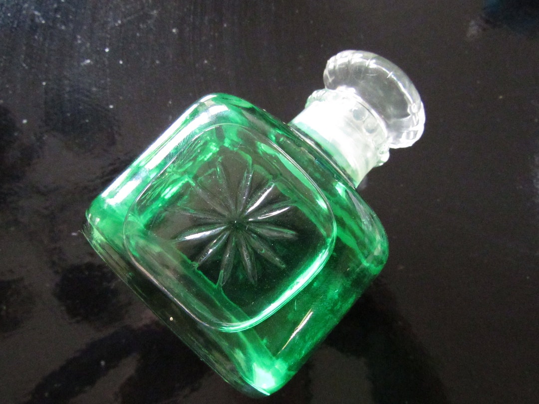 Vintage Etched Bottle With Stopper Vinegar/oil Cruet Potions Etsy