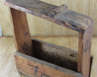 Vintage rustikale Holz Schuhputzkasten Organizer Primitive Holzkiste Tote Aufbewahrungsbox Hochzeit Bauernhaus Dekor Prop Mann Höhle