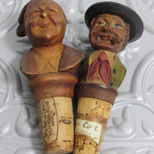 Antique Carved Wooden ANRI Italy Wine Corks EACH