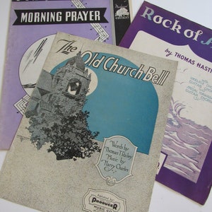 Antique Piano Sheet Music Christian Hymns EACH  Frameable Paper Ephemera EACH