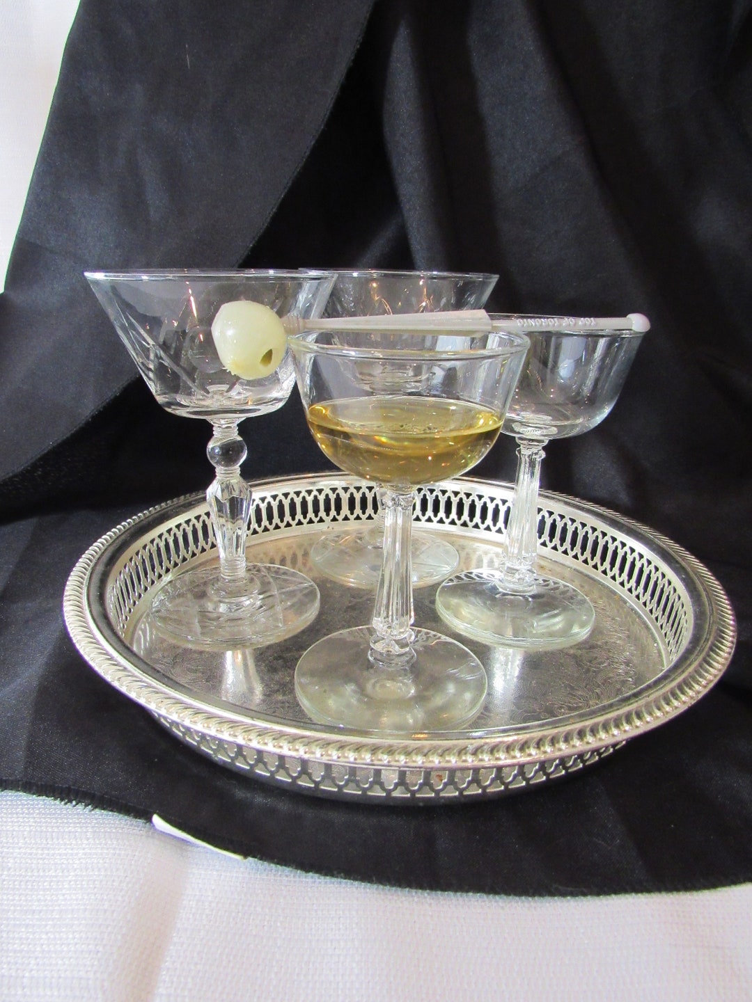 Vintage Martini Old Fashioned Coupe Glasses Nick and Nora Set Etsy