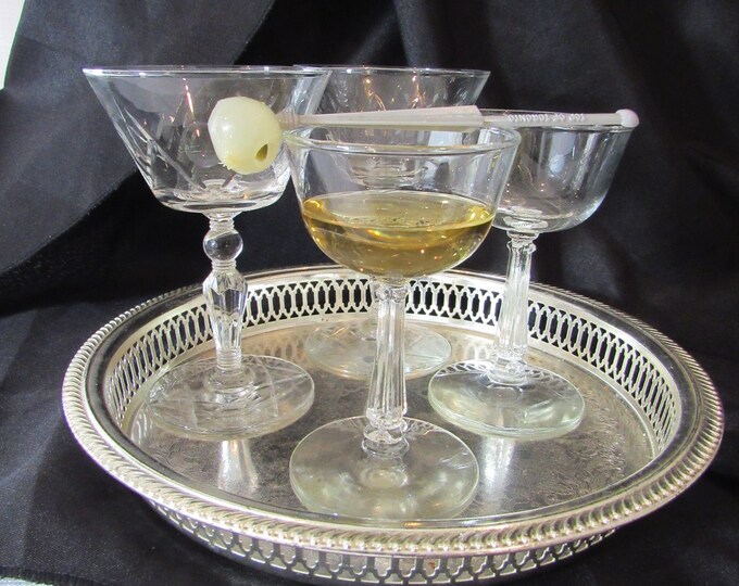 Vintage Martini Old Fashioned Coupe Glasses Nick and Nora Set Etsy