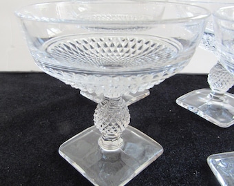 Vintage Mt Vernon Clear Cambridge Glass Coupes Set of 4