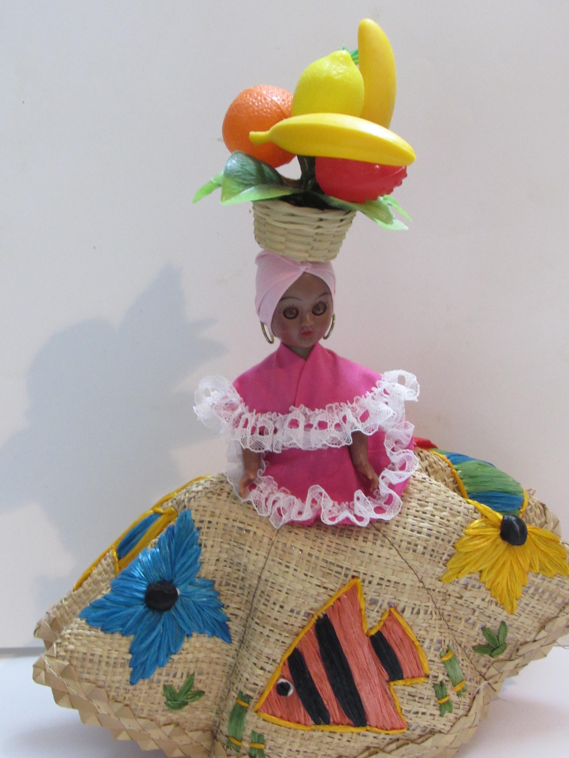 Vintage St Thomas Souvenir Doll: Carmen Miranda Style Fruit Hat - Etsy