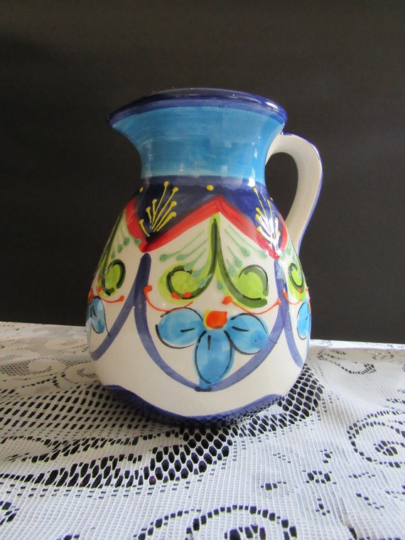 pottery Spanish Majolica Classica Vase 8" Tall Spain ceramic