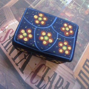 Vintage Hand Painted Ceramic Box Mexico Stash Box/Trinket Box Storage/Home/Office Decor