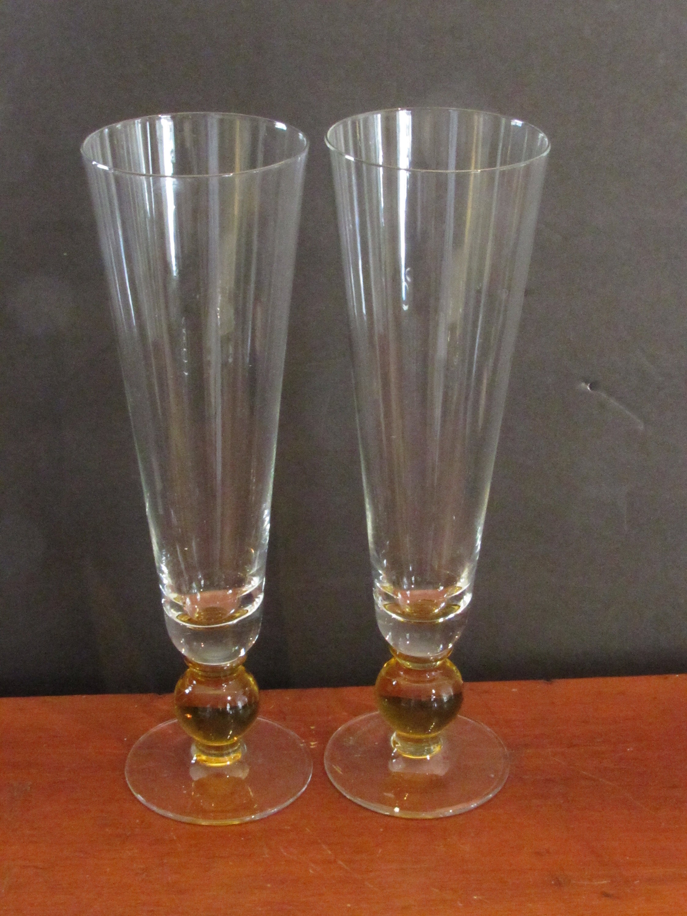 Vintage FOOTED PILSNER Glass Craft BEER Glassware Set of 2 4 - Etsy