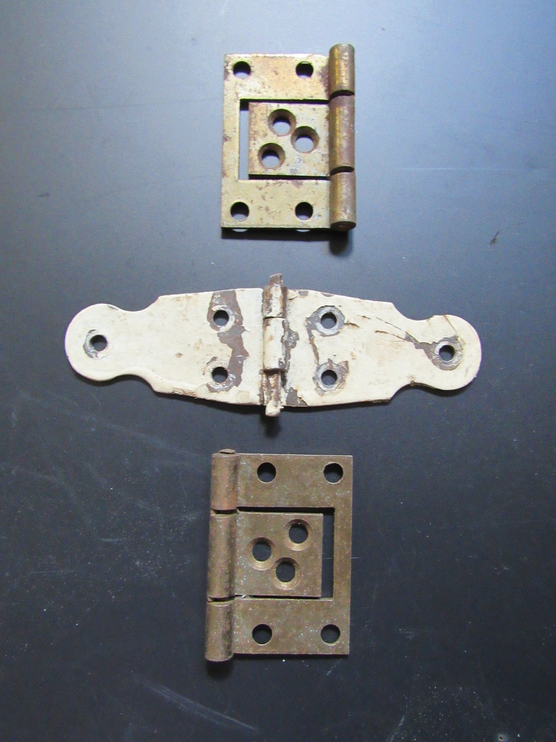 Antique Chipped Paint Hinge/brass Hinge EACH Hardware Crafting Etsy