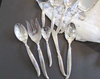 Vintage Mid Century Silverplate 1847 Rogers Bros FLAIR Hostess Serving Pieces