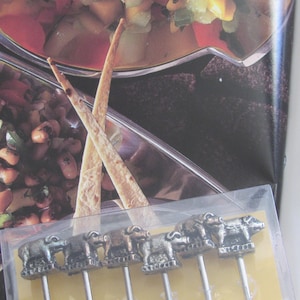 Vintage Crate and Barrel Pig Appetizer Picks Cocktail Picks Bar Food Garnish