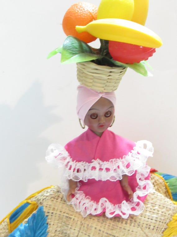 Vintage St Thomas Souvenir Doll: Carmen Miranda Style Fruit Hat - Etsy