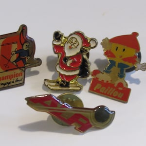 Alfileres de corbata europeos vintage, botones de pinback, ESPAÑA, FRANCIA