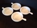 Antique White Glass French Casserole Soup Dishes Jeanette Milk Glass Glasbake Set of 4 