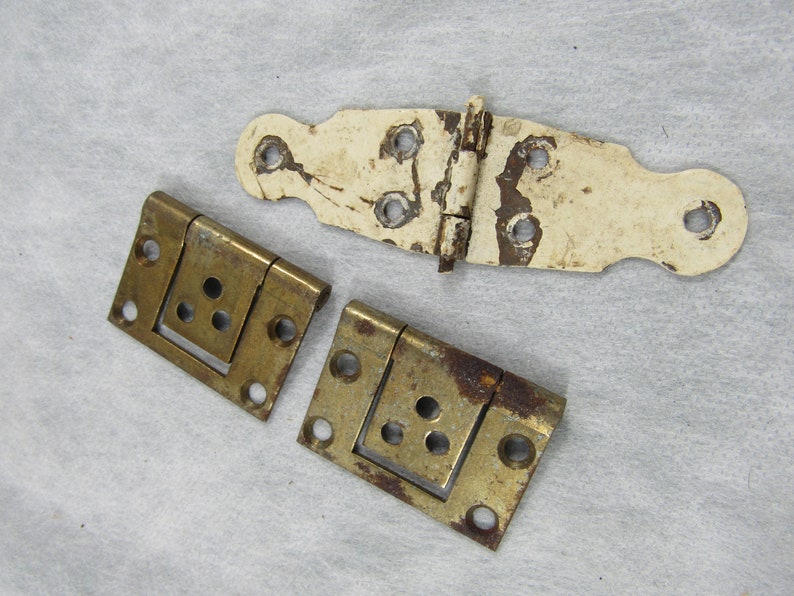 Antique Chipped Paint Hinge/brass Hinge EACH Hardware Crafting Etsy