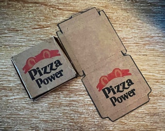 Pizza Power 2 pk pizza boxes Paper Diorama Display Prop 1/12 scale