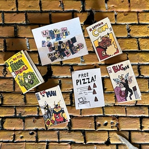 Cartoon turtle sewer lair Mini Comics Ransom Note  Display Prop Diorama Custom Made